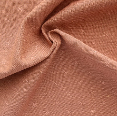 Sprout Woven Cotton Fabric - Terra Cotta