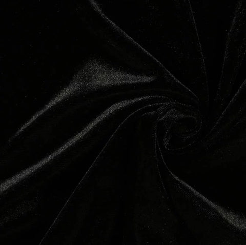 Stretch Velvet Fabric - Black