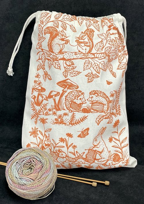 Woodland Creature Drawstring Project Bag