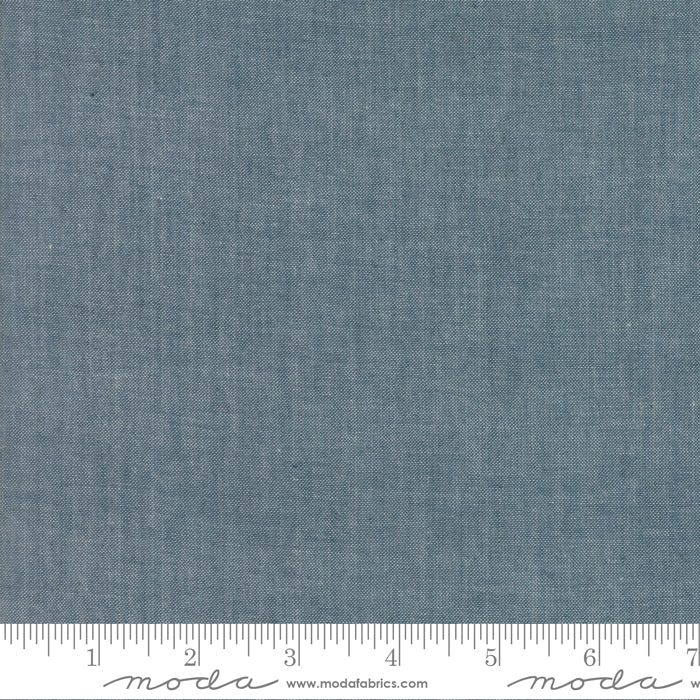 Moda Chambray Cotton Fabric - Gray 12051 12
