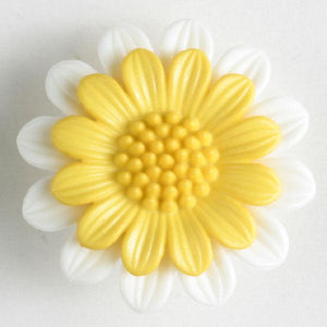 Yellow Flower Polyamide Button