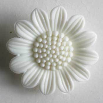 White Flower Polyamide Button