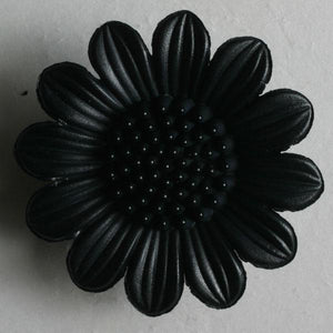 Black Flower Polyamide Button