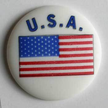 White American Flag Polyamide Button