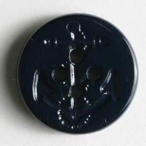 Navy Blue Anchor Polyamide Button