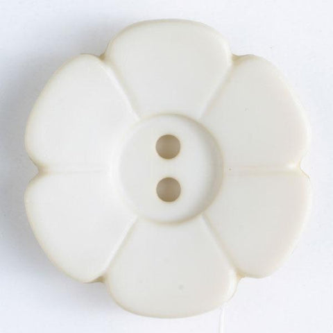 White Flower Polyamide Button