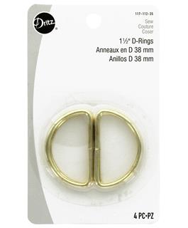 Dritz D Rings 1 1/2" Gilt 4pc