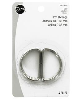 Dritz D Rings 1 1/2" Nickel 4pc