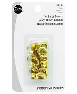 Dritz Large Eyelet Refill 1/4" 15pc Gilt