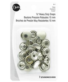 Dritz Heavy Duty Snaps Size 24 Nickel 7pc