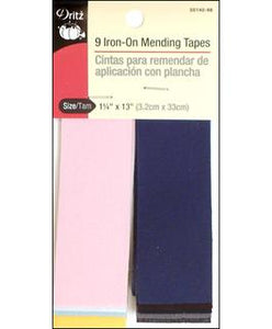 Dritz Patch Iron On Mending Tape 1.25x13 Astd 9pc