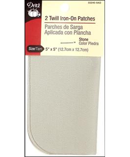 Dritz Patch Iron On 5x5 Twill Off White2pc