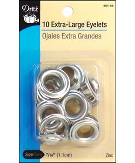 Dritz Extra-Large Eyelet Kit 10 Sets with Tools & 2 Sets of (10) 7/16 Zinc  New