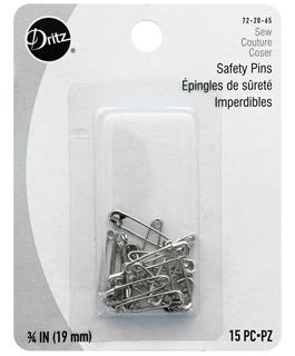 Dritz Safety Pins Blister Pack Size 00 Nickel 15pc