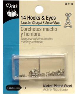 Dritz Hooks & Eyes Size 0 Nickel