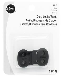 Dritz Cord Locks/Stops Black 2pc