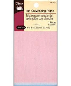 Dritz Patch Iron On Mending Fabric 3x8 Light 3pc