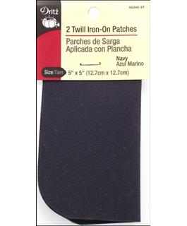 Dritz Patch Iron On 5x5 Twill Navy 2pc