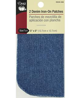 Dritz Patch Iron On 5x5 Denim Faded Blue 2pc