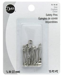 Dritz Safety Pins Size 0 Nickel 15pc
