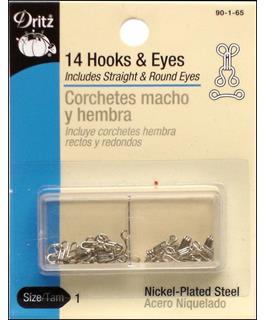 Dritz Hooks & Eyes Size 1 Nickel