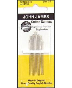 John James Needle Cotton Darner Sz 3-9 12pc