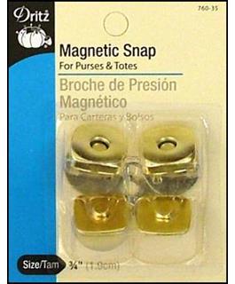 Dritz Magnetic Snap Square 3/4" Gilt 2pc