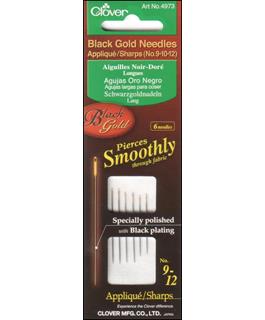 Clover Hand Needle Black Gold Applique #9,10,12