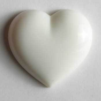 White Heart Novelty Button