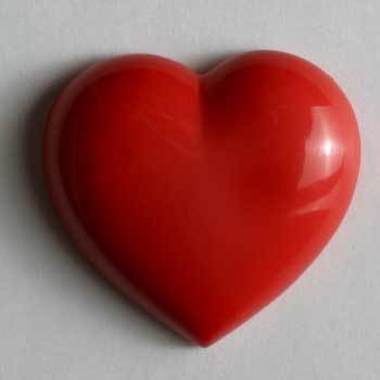 Red Heart Novelty Button