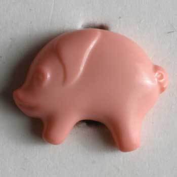 Pink Pig Novelty Button