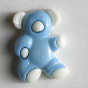 Blue Teddy Bear Novelty Button