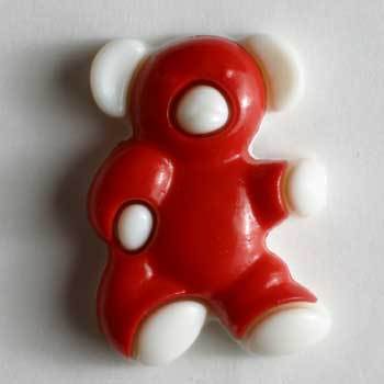 Red Bear Novelty Button