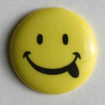 Yellow Smile Face Novelty Button