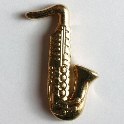 Gold Plated Saxophone Novelty Button Charm