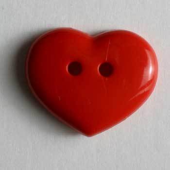 Red Heart Novelty Button