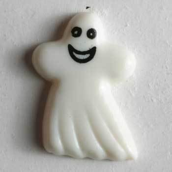 White Ghost Novelty Button