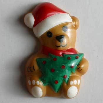 Christmas Bear Novelty Button