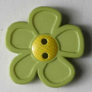 Green Flower Novelty Button