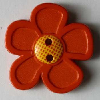 Red Flower Novelty Button