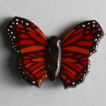 Red Butterfly Novelty Button