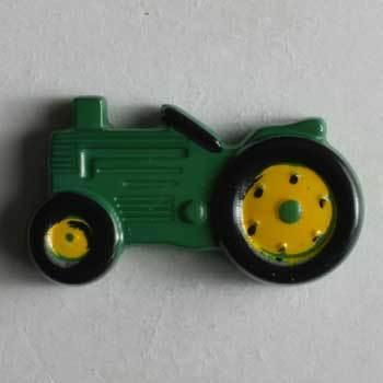 Green Tractor Novelty Button