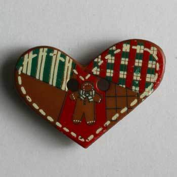 Patchwork Heart Novelty Button