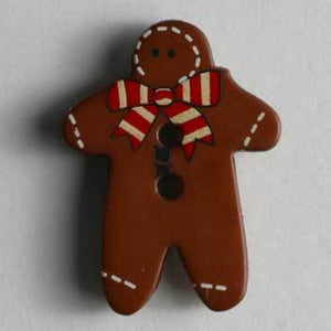 Gingerbread Man Novelty Button