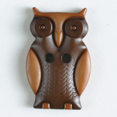 Owl Beige Novelty Button