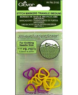 Clover Stitch Markers Triangle Med Sz 9-10.5 16pc