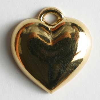 Gold Plated Heart Polyamide Button