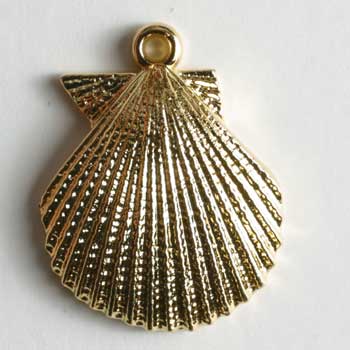 Gold Plated Scallop Polyamide Button