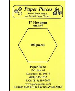 Paper Pieces Shape Hexagon 1" 100pc