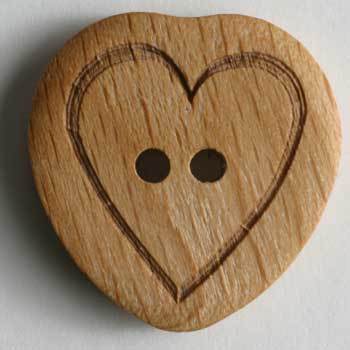 Wood Heart Button